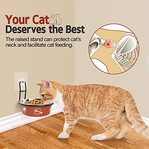 Torlam Elevated Cat Bowls, Wall Mounted Cat Food Dish, Raised Cat Food and Water Bowls, Stainless Steel Elevated Pet… - Image 4