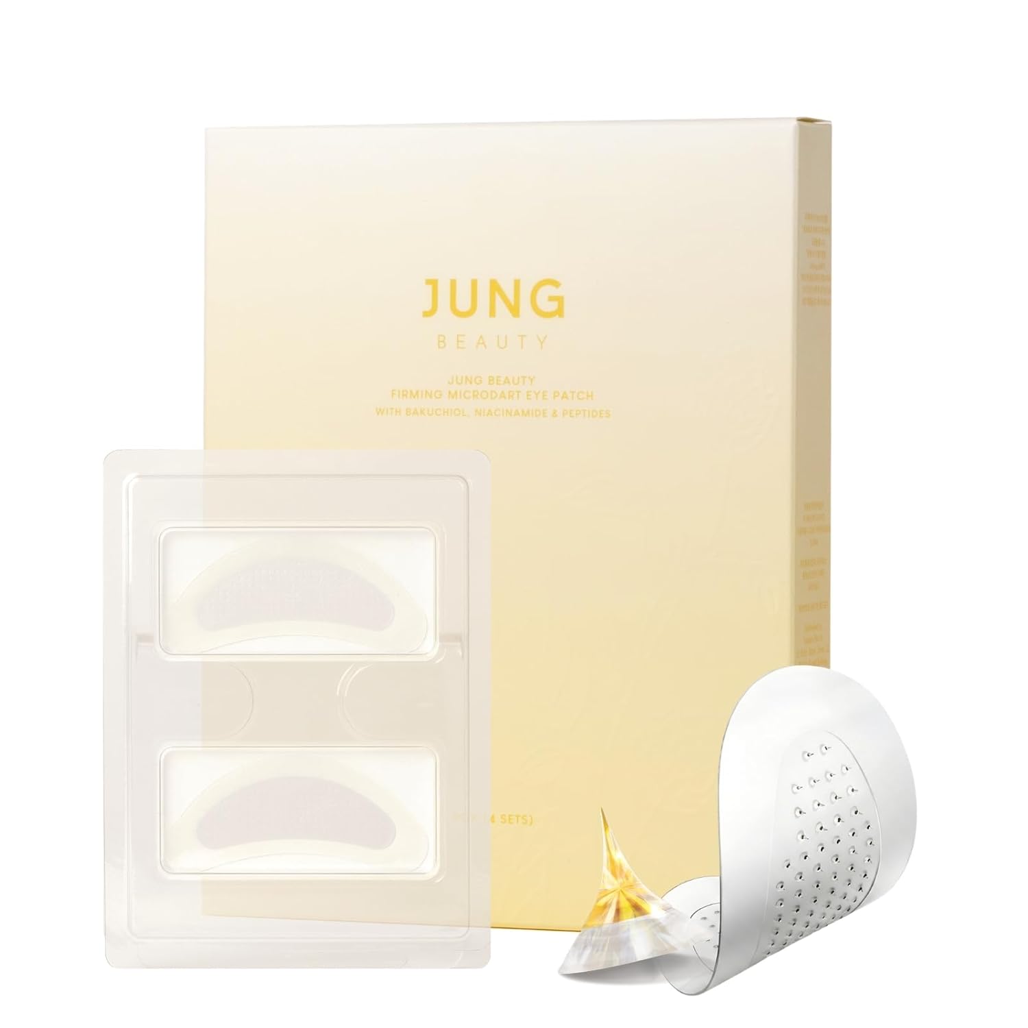 Jung Beauty Microdart Eye Patches (4 Pairs) - Bakuchiol, Niacinamide & Peptide Infused - Visibly Plumps, Hydrates & Smooths Under Eye Texture