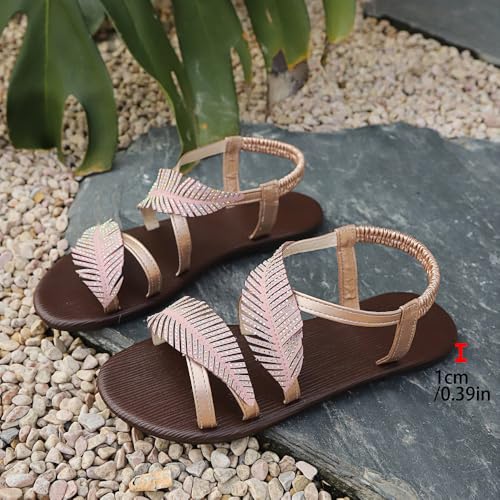 Sandales plates bout ouvert style bohème chic avec sangle et strass