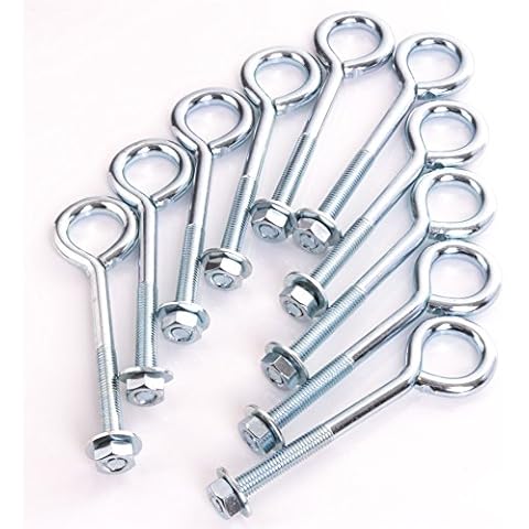 Set of 10 M10 Large Eye Bolts Cover