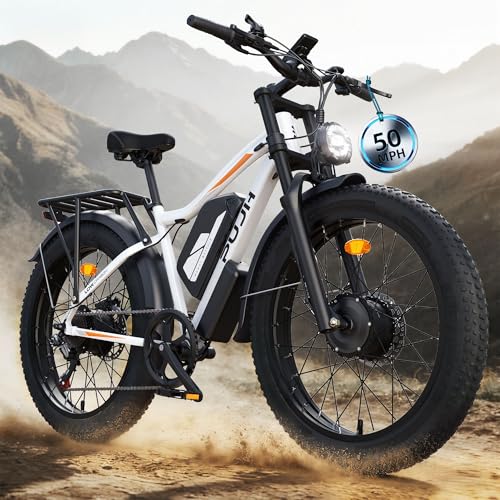 Image of 6000W Electric Bike for Adult, 60V 20Ah Dual Motor Ebikes, Max 50MPH Up to 100 Miles Range, 26 inch Fat Tire Electric Bicycles for Men Women