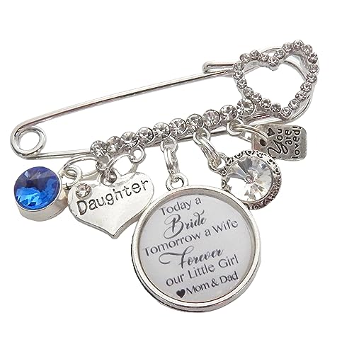 Something Blue Bridal Wedding Gift Bride Pin, Garter Pin Corsage Pin, Bride Pin, Memorial Pin, Bride Charm, Six Pence, Bridal Shower gift, Wedding Keepsake Brooch