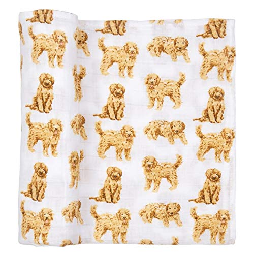 Image of Mud Pie Golden Doodle Print Baby Swaddle Blanket, 47" x 47",