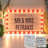 Wedding Bottle Service Sign, Personalized DIY Stickers VIP LED Bottle Girl Sign Props for Club Bridal Engagement Anniversary Party, Handheld Light up Marquee Sign with Lights 16 IN (Warm white)