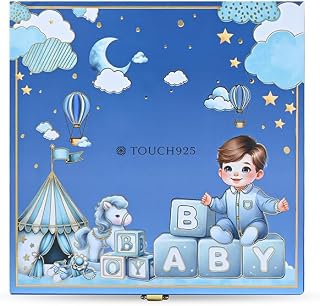 999 Silver Musical Baby Boy Coin Box (5 Coins), Navy Blue | Starry Nursery Artwork, 'It's a Boy' Theme (10g) | Gifts for B... Price In India