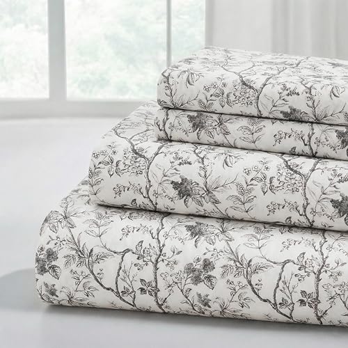 Modern Threads Sábanas de Microfibra Suave y Sedosa, sin Arrugas, lujosas sábanas de Microfibra Que Incluyen sábana encimera, sábana Bajera con Bolsillos Profundos y Fundas de Almohada, Color Gris