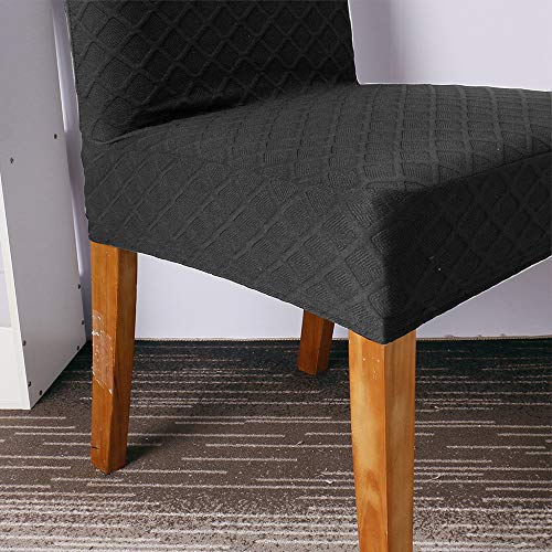 Mibee Trecho Sólido Diamante Malha Tampa Da Cadeira De Jantar Slipcover Removível Lavável Curto Prot