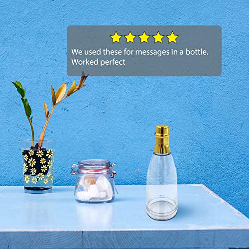 Fashioncraft Perfectly Plain Collection Champagne Bottle Acrylic Container With Gold Foil Top, Pack Of 100 #TOP4