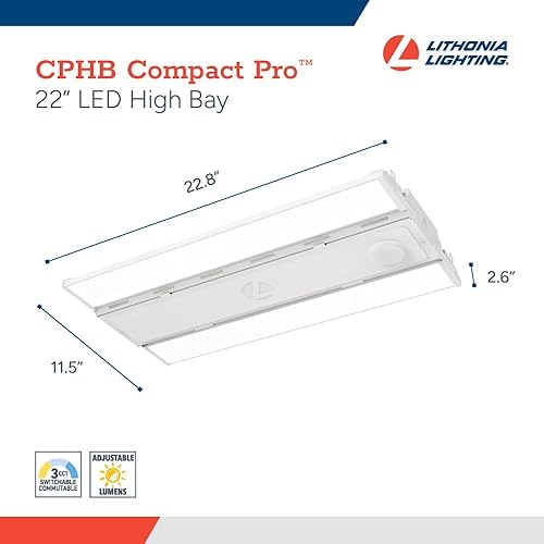 Miniatura 6 de Lithonia Lighting CPHB ALO16 MVOLT SWW9 80CRI DWH LED Bahía alta con temperatura de color conmutable e interruptor de salida de luz ajustable,
