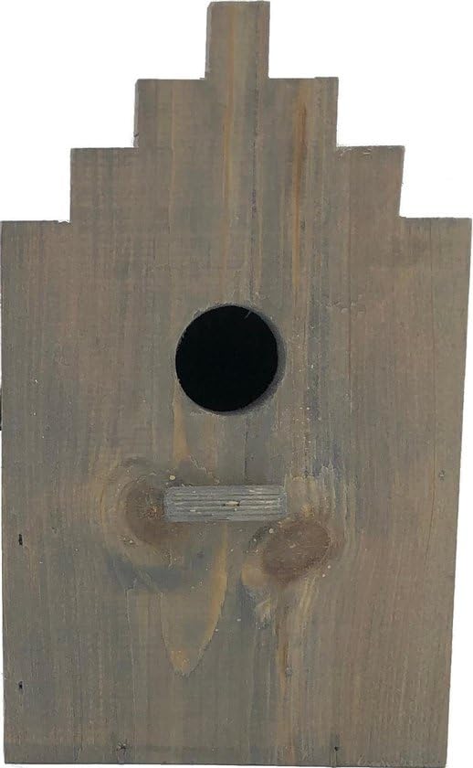 Vogelhaus Set – 4 Stück, Graue Holz-Nistkästen für Kleine Vögel, FSC-Zertifiziert, 15x13x22,5 cm