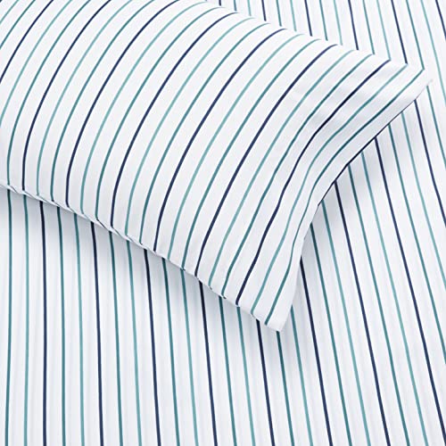 Amazon Basics 7-Piece Lightweight Microfiber Bed-In-A-Bag Comforter Bedding Set, Full/Queen, Green And Navy Plaid #TOP3