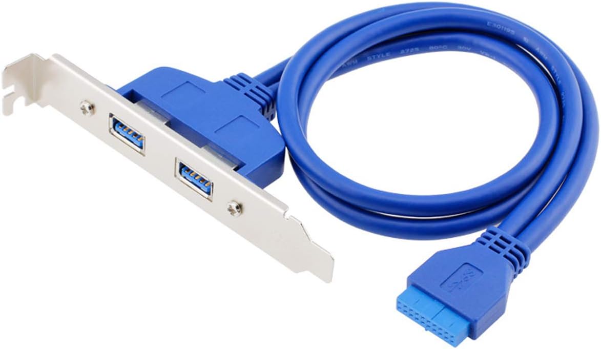 Chenyang Internal 2Pin USB 3.0 Female Mount Panel to Motherboard 20pin Cable with PCI Bracket
