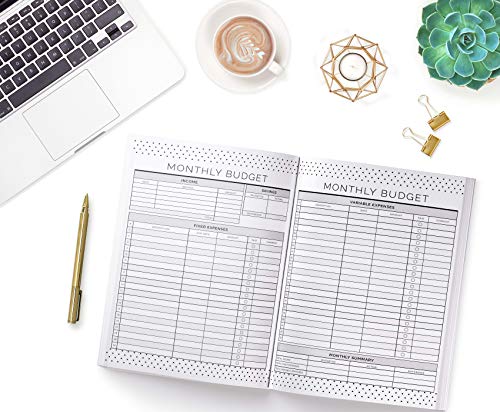 Budget Planner: Weekly and Monthly Financial Organizer | Savings - Bills - Debt Trackers | Modern Grey & Purple Watercolor (January-December 2020)