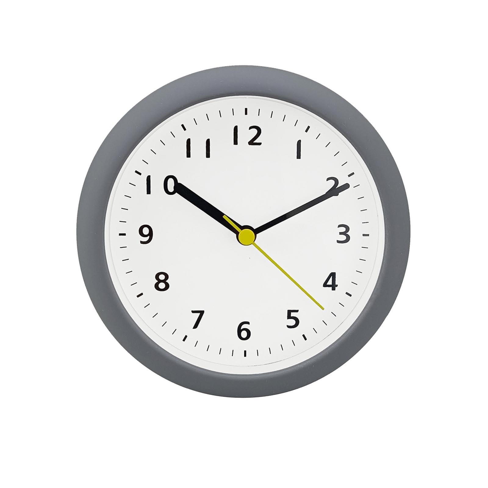 Reloj de baño silencioso con ventosa e impermeable para ducha y cocina