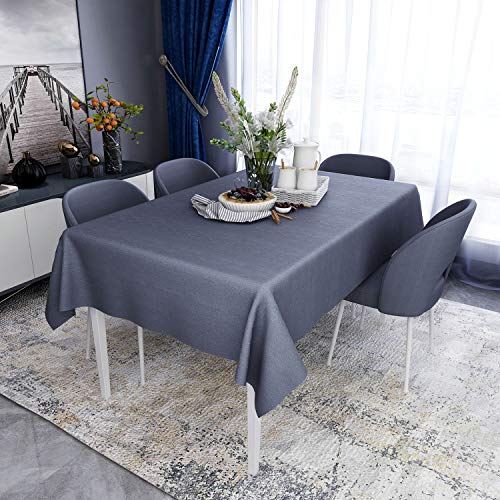 Obstal Vinyl Tablecloth For Picnic Camping Outdoor, 100% Waterproof Oil-Proof Spill-Proof Pvc Table Cloth, Wipeable Thick Rectangle Tablecloth Cover (54 X 108 Inch, Dark Grey) #TOP1