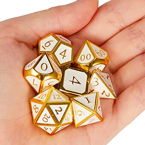 Metal Dice Set Dnd 7 Die Metal Polyhedral Dice Set For Dungeons And Dragons Rpg Mtg Table Games D&D Pathfinder Shadowrun And Math Teaching #TOP2