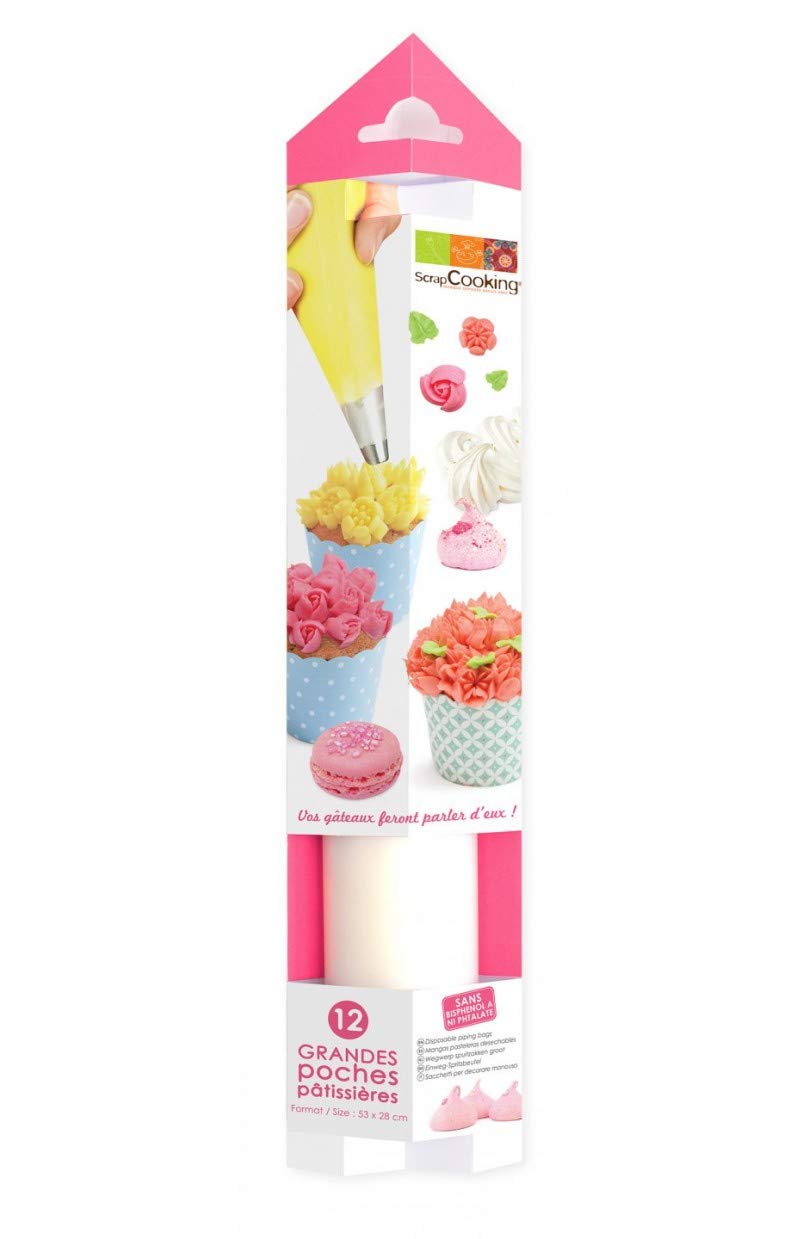 ScrapCooking 12 Mangas pasteleras Grandes, 53 x 28 x 0,1 cm