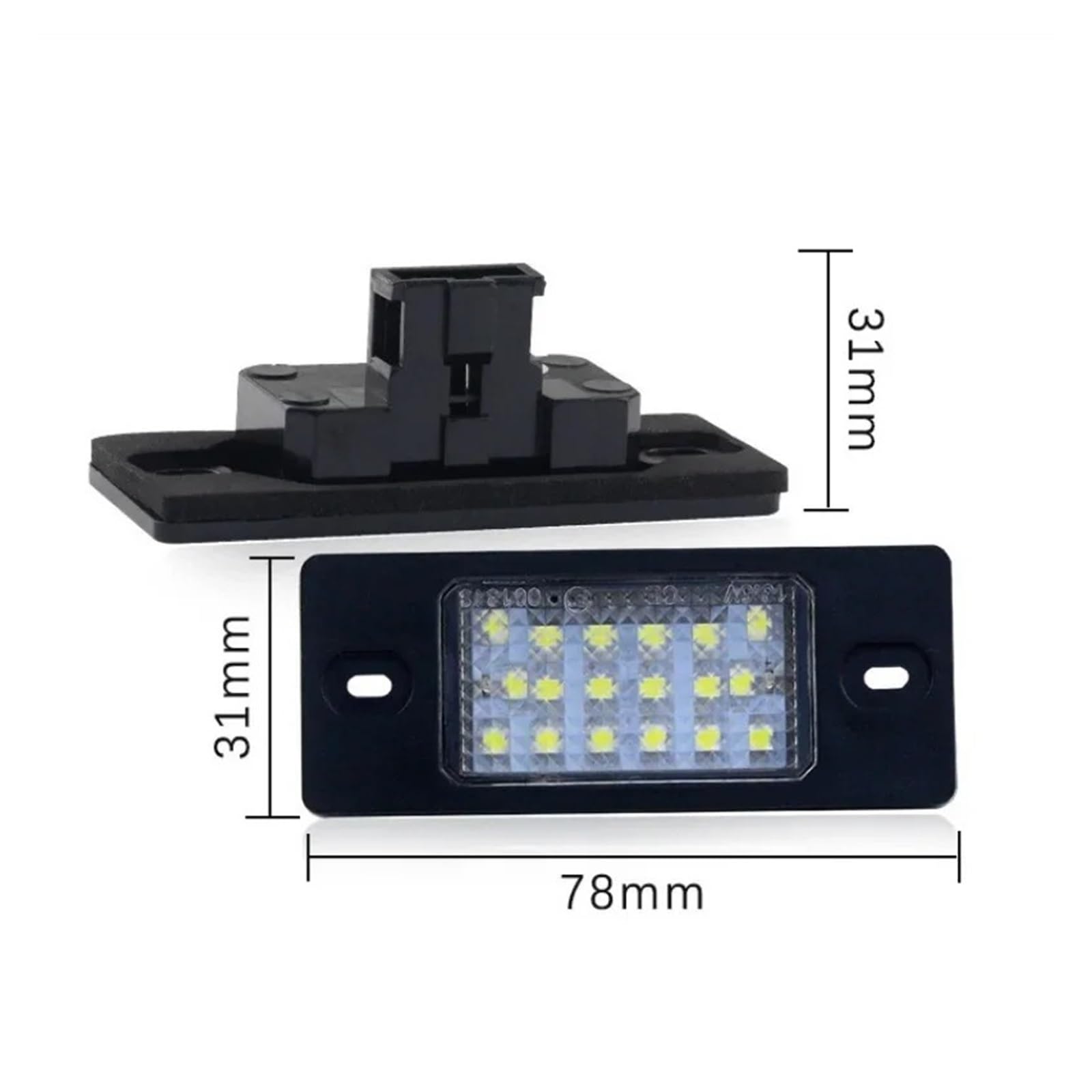 para VW Golf 5 Touareg MK1 Tiguan 2007-2011 Passat B552pcs Canbus Sin Error 12V Luz LED Blanca para Matrícula de Coche