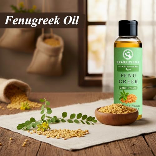 Image of Fenugreek Oil | 100% Pure Cold Pressed Methi Oil for Hair Growth & Skin Care | Reduces Hair Fall, Dandruff & Acne | Strengthens Hair, Adds Shine & Nourishes Scalp | 120 ml