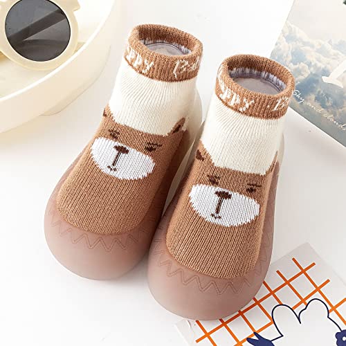 Generic Unisex Baby Boys Girls Sneaker Spring and Summer Children Infant Toddler Shoes Boys and Girls Socks (Brown, 6.5 Toddler)3