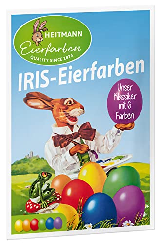 Heitmann Eierfarben - Iris Eierfarben NEU - 6 Heißfärbetabletten - Gelb, Orange, Rot, Lila, Grün, Blau