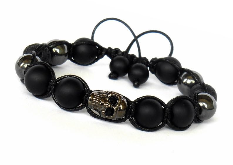 Bracelet bien-être en hématite et onyx noir pour homme et femme