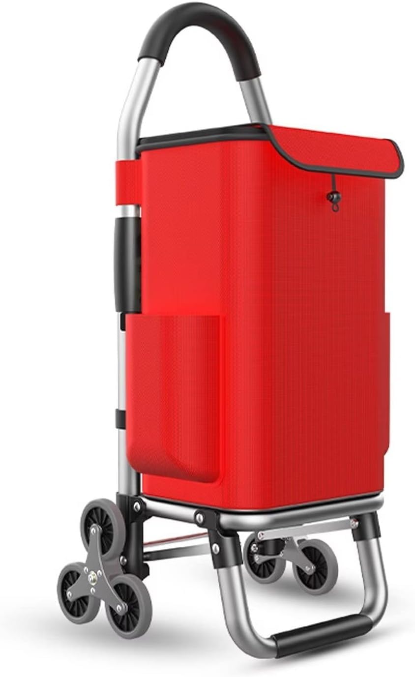 Wózek na zakupy na 6 kółkach - lekki aluminiowy składany wózek z odpinaną torbą Oxford na artykuły spożywcze łatwe przechowywanie i transport