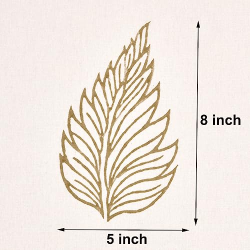 Image of THE LINEN COMPANY Cotton Printed Curtains 8 Feet Long, Leaf Design Door Curtains, 8ft Set of 2, Brown Leaf
