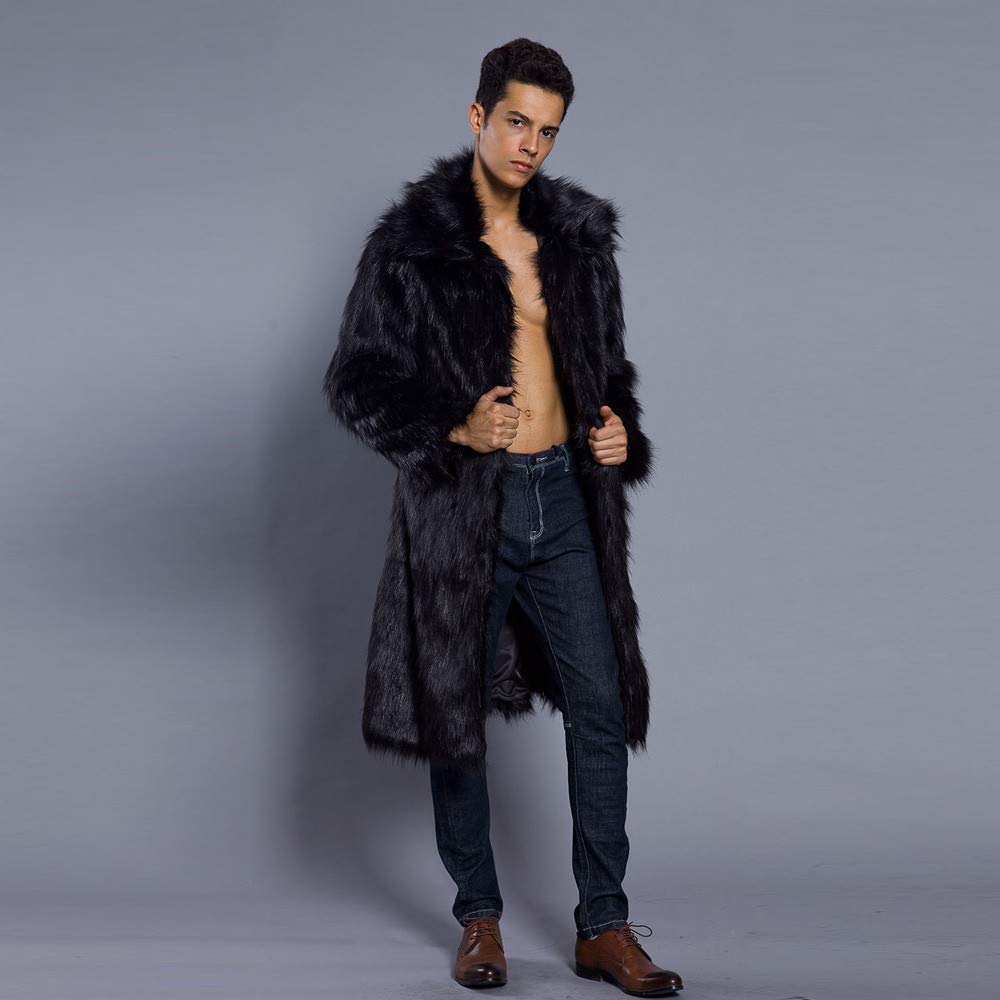 Invernale Cappotto in Pelliccia Sintetica da Uomo Giacca spessa Cardigan Faux Cappotto Outwear caldo Cappotto da uomo Cappotti e giacche da uomo di Elegante Giacca parka Cappotto Spessa Caldo