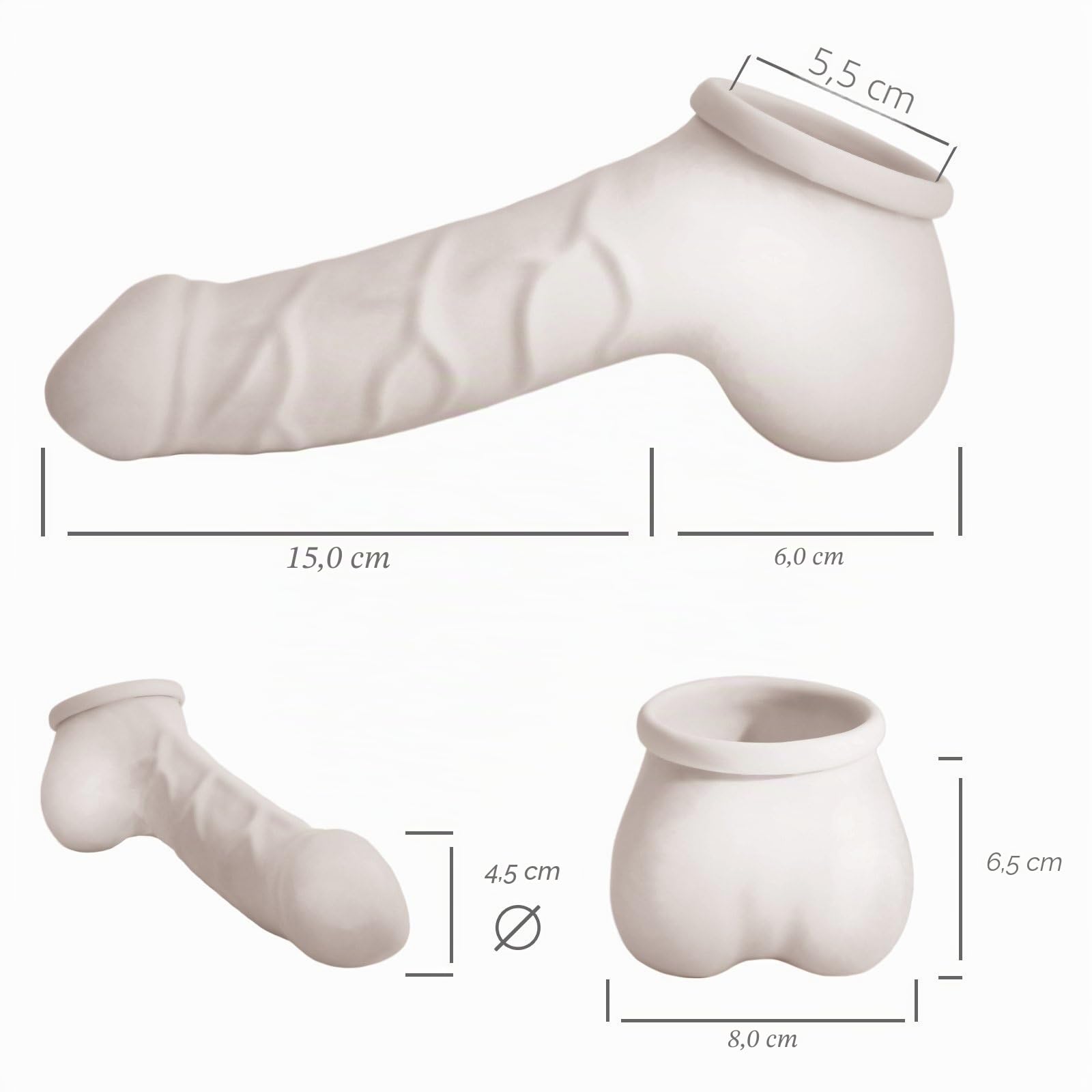 lattice guaina pene Carlos nero Lunghezza del pozzo: 15 cm - Penis sleeve con scroto e glande marcato