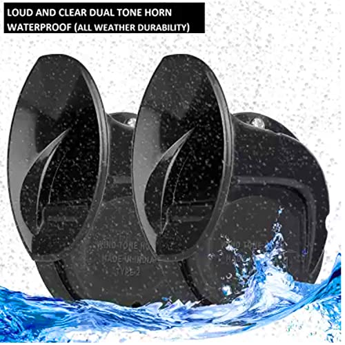Image of Snail Shape Car windtone Horn Hyundai Elantra (Pack of 2 Horn with Relay and wire)