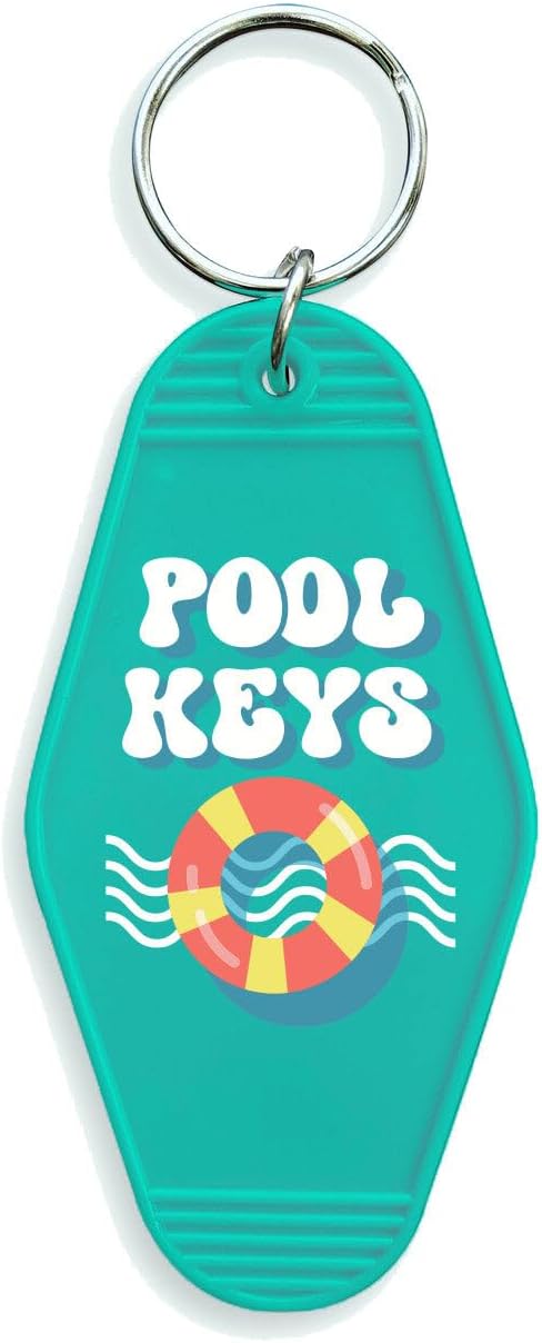 TeesAndTankYou Pool Keys Vintage Style Motel Keychain Key Tag 3.5"