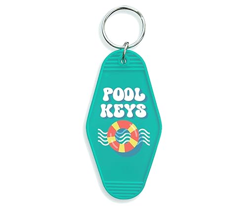 TeesAndTankYou Pool Keys Vintage Style Motel Keychain Key Tag 3.5"