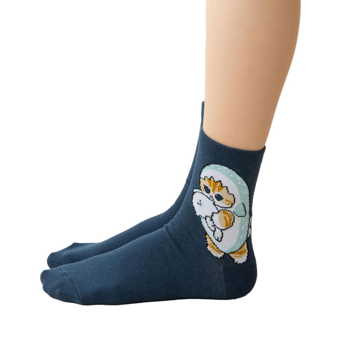 Mofusand Seals Crew Socks, Navy