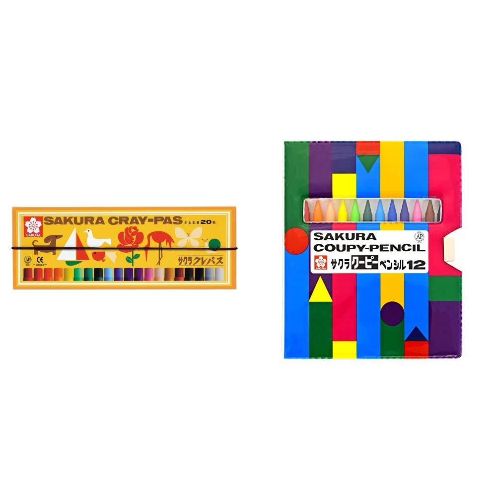 Amazon | 【セット買い】サクラクレパス クレパス 20色 ゴムバンド付き