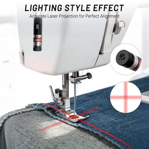 5mW Laser Light for Sewing Machine, Magnetic Quilting Seam Guide | USB magnetic laser guide with cross line, flexible neck and 3 magnets for quilting and straight seam alignment