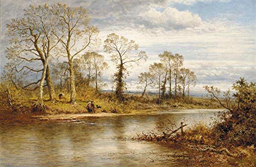 Peinture à l'huile sur toile rivière anglaise paysage d'automne pour salon élégant