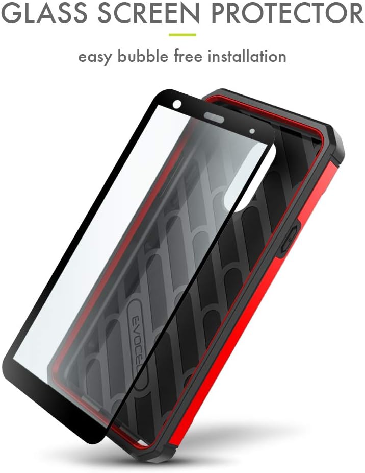 Evocel Explorer Series Pro Phone Case Compatible with LG G Stylo 4 (2018) with Glass Screen Protector and Belt Clip Holster, Red