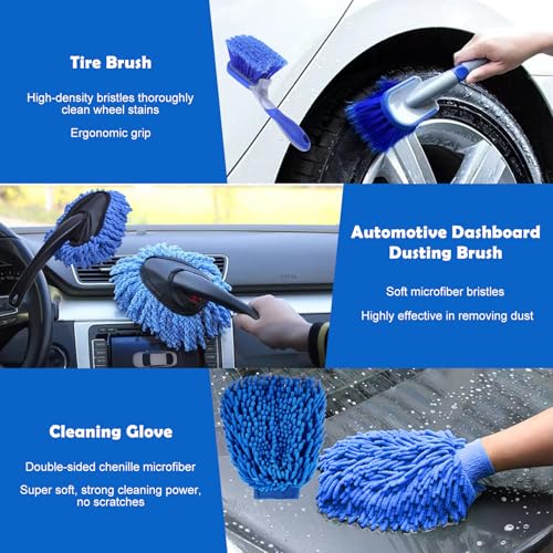 Kit Nettoyage Voiture, 31 Pièces Brosse Nettoyage Voiture Kit pour L'intérieur et L'extérieur, Brosse Perceuse Nettoyage avec Brosses, Éponges de Polissage et Plus, Sac de Transport Pratique – Image 3