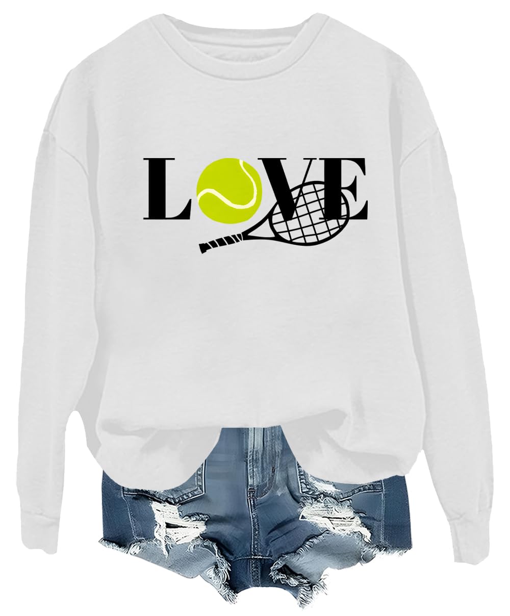 Tennis Sweatshirt Tennis Sweater Women Long Sleeve Unisex Shirts Gift for Tennis Player