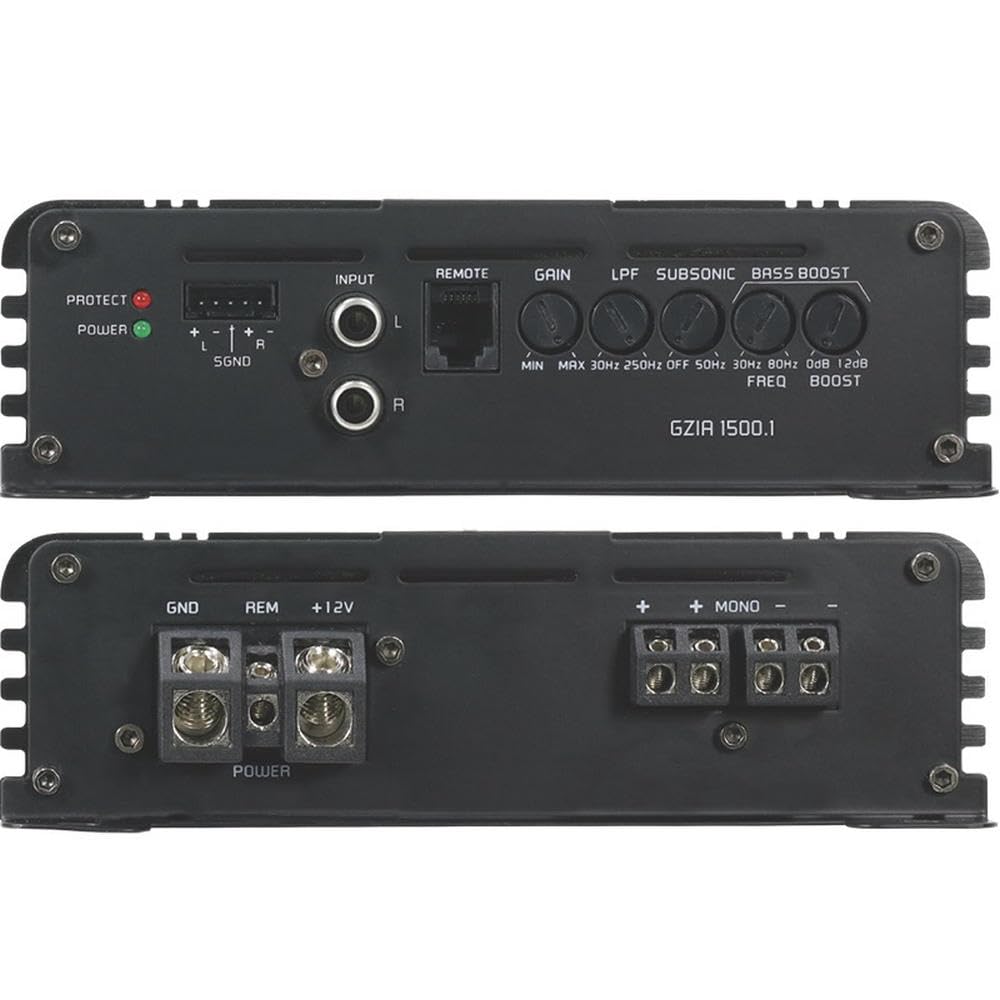 Ground Zero GZIA 1500.1 – Mono Class‑D Subwoofer‑Verstärker 1 Ω stabil, 1 350 W RMS @ 1 Ω / 900 W @ 2 Ω, variabler LPF/BPF/HPF & Bass‑Boost