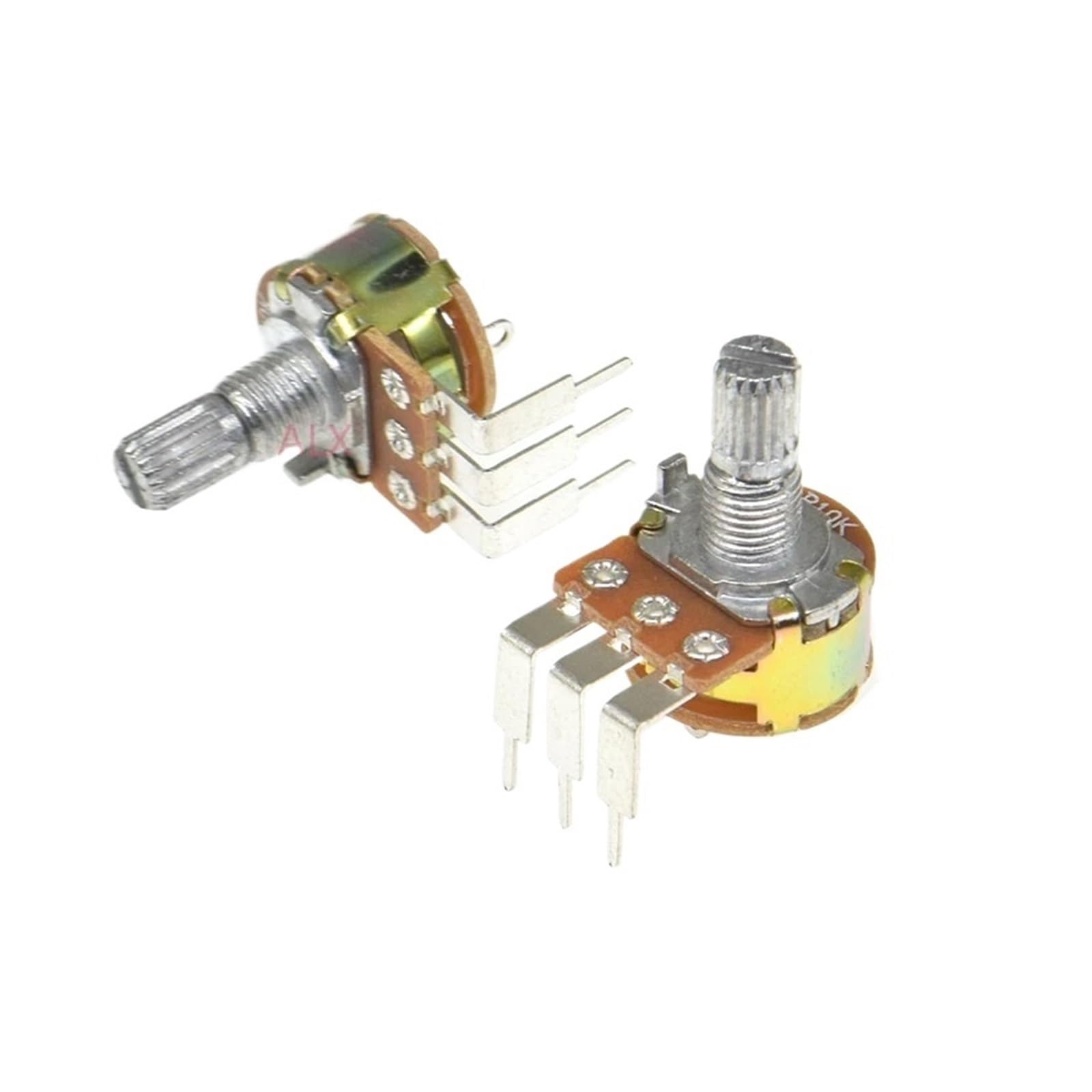 5 uds WH148 3 Pines con Interruptor 15MM pie Curvado 5K 10K 50K 100K 500K B5K B10K B100K B500K potenciómetro de ángulo Recto(50K Ohm)