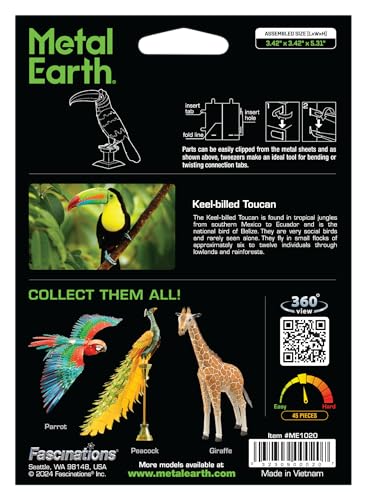 Metal Earth Keel Billed Toucan 3D Metal Model Kit Fascinations - Image 7