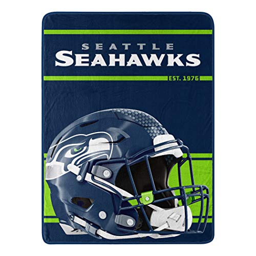 Northwest NFL Seattle Seahawks 46x60 Micro Raschel Run Design RolledBlanket Team Colors One Size (1NFL059050022RET)