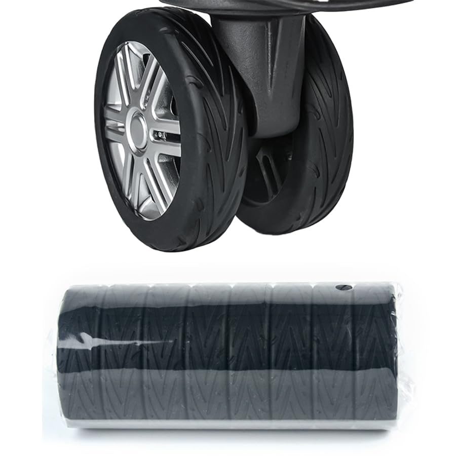 8 Pcs Upgrade Luggage Wheel Covers, Silicone Suitcase Protective Cover for 1.9-2.36'' Spinner, Wear-Resistant, Anti-Noise, Carry On/Travel Suitcase Protector (Black)