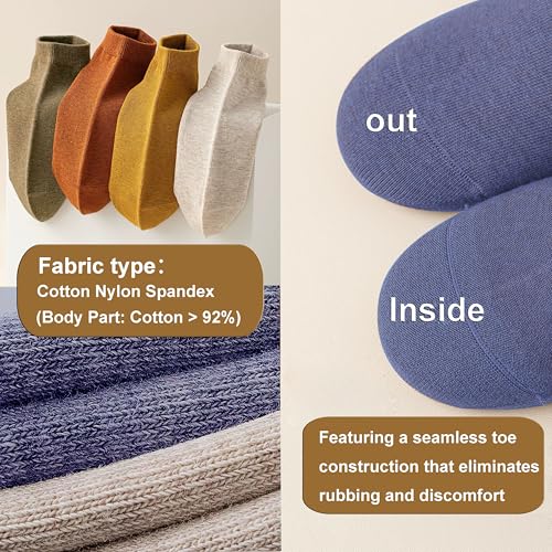 Image of Womens Ankle Socks Cotton No-Show Comfortable Low-Cut Liner Kraft Paper Gift Box