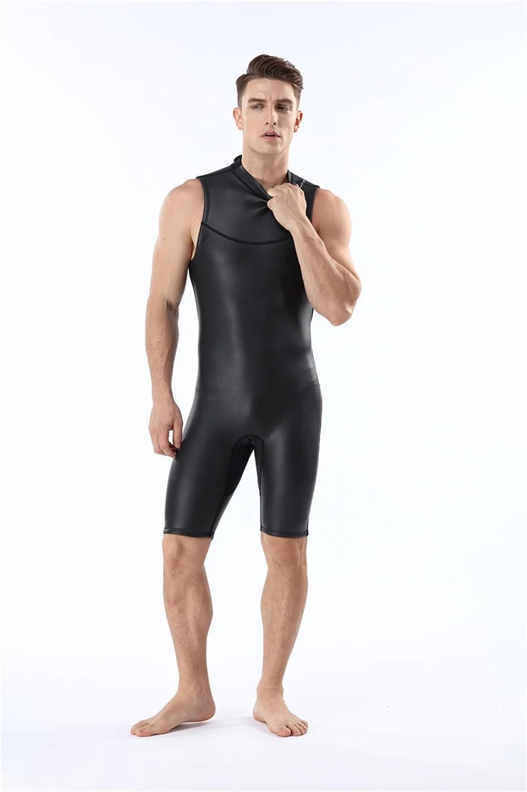 Mutino da Sub Muta da Sub da Uomo da 2 Mm, Corta, Nera, Monopezzo, Senza Maniche, Muta da Sub for Immersioni Subacquee, Surf, Snorkeling, Costume da Bagno Invernale(S)