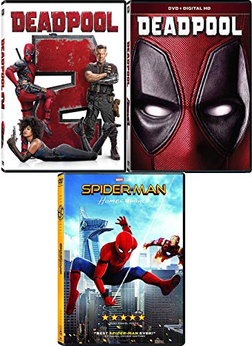Spider Dead Marvel pool Triple Super Hero Movies Deadpool with Gag Reel (DVD ) Part 2 + Homecoming Spider-Man Movie 3 Pack Comic Spider Dead Marvel pool Triple Super Hero Movies Deadpool with Gag Reel (DVD ) Part 2 + Homecoming Spider-Man Movie 3 Pack Comic