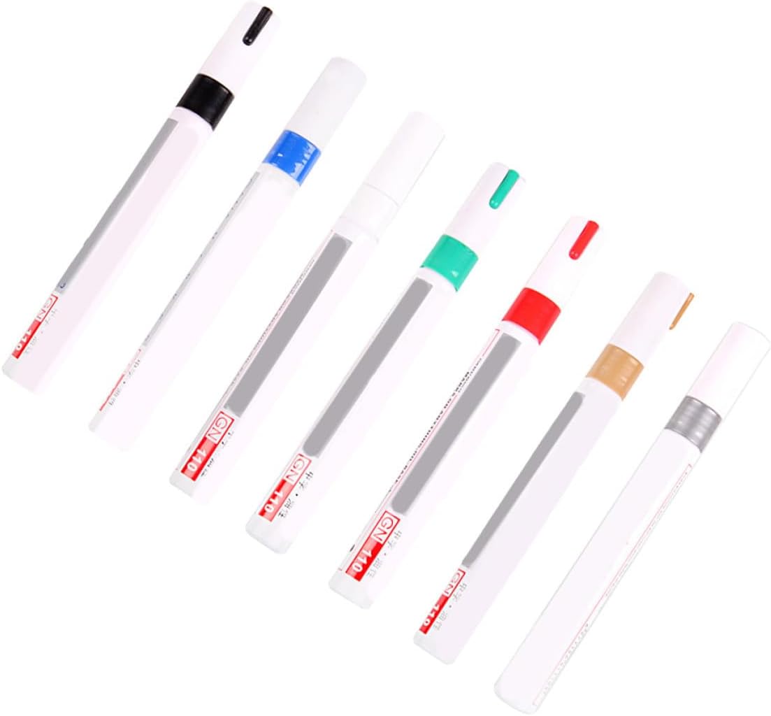Operitacx 7pcs Tire Paint Pens Oil-based Quick-drying Repairing Tire Marking Pens with Plastic Body Sturdy and Graffiti