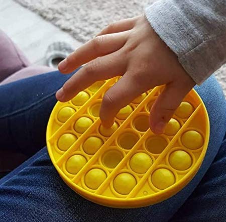 Image of LIVYU LIFE Push pop Bubble Fidget Toy, Stress Relief and Anti-Anxiety Tools Sensory Toy for Autism to Relieve Stress for Kids and Adults (Square-Yellow)